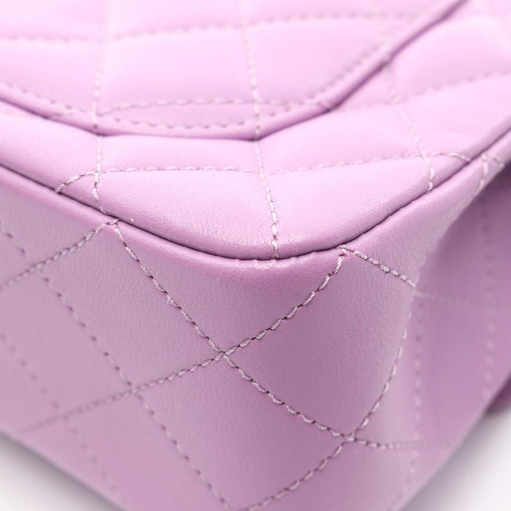 CHANEL Mini Matelasse 20 Shoulder Bag in Lambskin Leather, Purple, Women's, A... - Picture 6 of 6